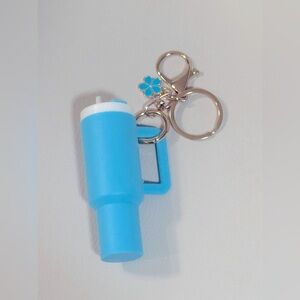 Tiffany blue mini “Stanley” tumbler bag charm/keychain